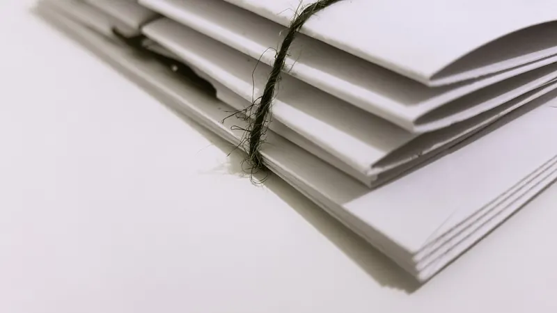 Ein mit Schnur gebündelter Stapel Briefumschläge – IHK-Beitrag der GmbH: der Beitragsbescheid in der Post