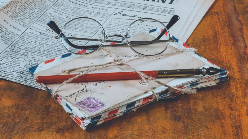 Alte Briefe, Brille und Füller auf einem Holztisch – Nachzahlungszinsen vom Finanzamt im Bescheid