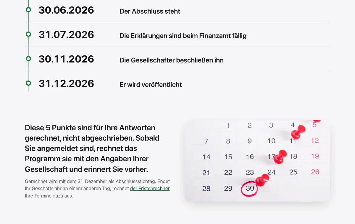 Ausschnitt aus dem Steuerjahr im Programm: Fristen der Erklärungen – wer sie hält, vermeidet Verspätungszuschlag und Nachzahlungszinsen